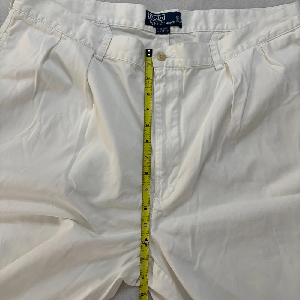 Polo Ralph Lauren Tyler Short Mens 42 White Pleated Cotton Chino Shorts